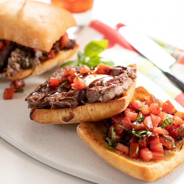 Steak And Bruschetta Sandwich Garys Quicksteak 8948