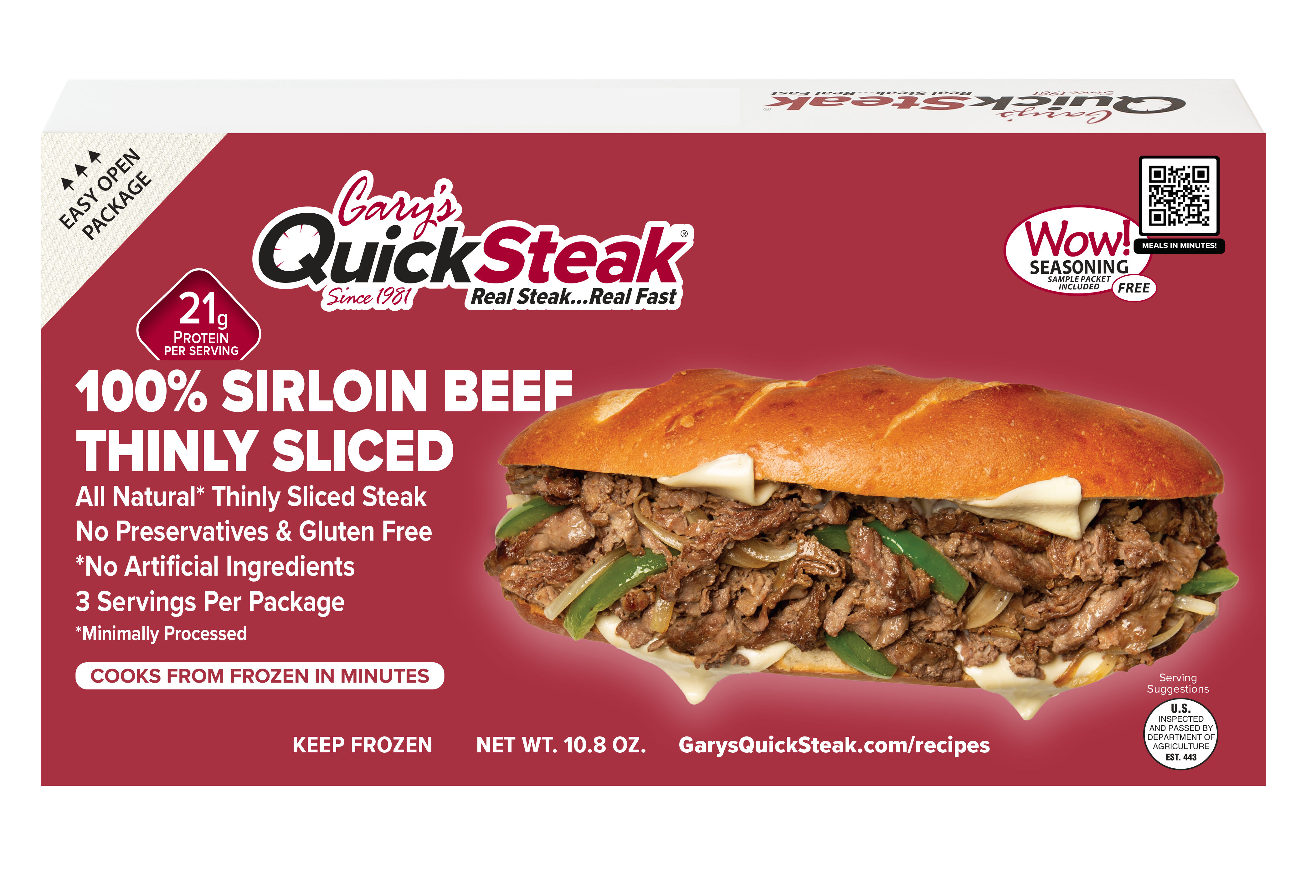 Gary's QuickSteak 100% Sirloin Beef